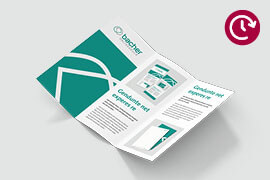 Falzflyer 100 x 210 mm hoch, 6-seitig Wickelfalz – Same-Day